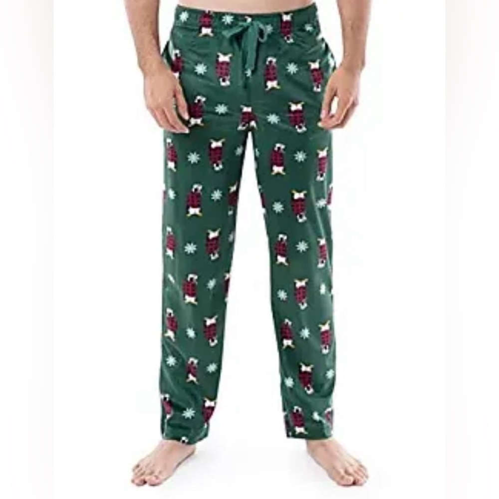 Varsity Sleepwear Mens green Santa cloud  vervet Lounge Pants Size Large